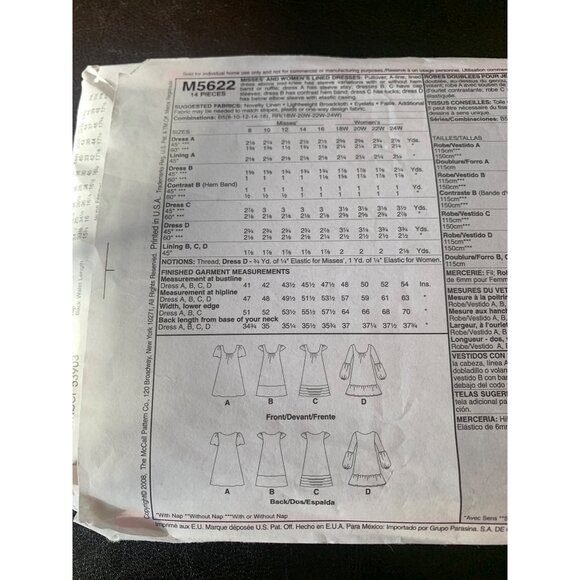 McCall's Misses Dress Sewing Pattern Sz 8 - 16 M5622 - Uncut - Picture 6 of 10